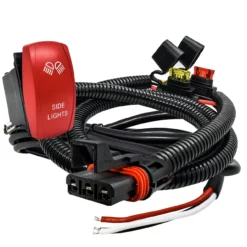 10ft. Pulse Power Bus Bar Plug Red Rocker Switch 3-Wire Harness Kit For Dual Function LED Side Lights Compatible With Polaris RZR Pro Ranger Crew XP XPEDITION ADV 2018-2024 -Oz 035 5 98690.1701908229