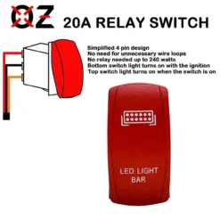 10ft. Power Bus Bar Block Red Rocker Switch 3-Wire Harness Kit For Dual Function LED Light Bars Compatible With 2018-2023 Can-Am Maverick X3 Max RS Turbo RR Sport Trail Defender -Oz 045 9 35541.1702506929