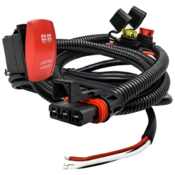 10ft. Pulse Power Bus Bar Plug Red Rocker Switch 3-Wire Harness Kit For Dual Function LED Pod Lights Compatible With Polaris RZR Pro Ranger Crew XP XPEDITION ADV 2018-2024 -Oz 046 1 57088.1701907338