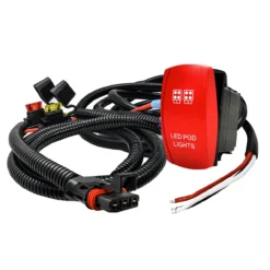 10ft. Pulse Power Bus Bar Plug Red Rocker Switch 3-Wire Harness Kit For Dual Function LED Pod Lights Compatible With Polaris RZR Pro Ranger Crew XP XPEDITION ADV 2018-2024 -Oz 046 3 20231.1701907282