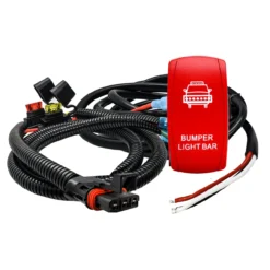 10ft. Pulse Power Bus Bar Plug Red Rocker Switch 3-Wire Harness Kit For Dual Function Bumper Lights Compatible With Polaris RZR Pro Ranger Crew XP XPEDITION ADV 2018-2024 -Oz 048 3 29169.1701908770