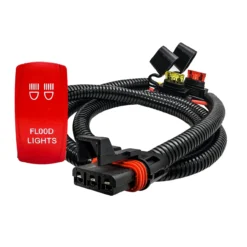 Flood Lights On/Off Red Rocker Switch With Power Busbar Plug Harness Compatible With Polaris Pulse Power Busbar RZR Pro Ranger Crew XP 2018-2023 -Oz 056 1 77829.1701306839