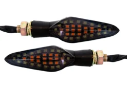 Motorcycle White Amber LED Running Light Turn Signal Dual Intensity Smoke Lens 12 Volts Universal Blinker -Oz 10 39251.1538031990