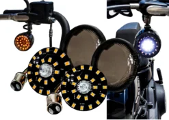 LED Turn Signal Kit Smoke Lens Front 1157 Bulb Base Amber White DRL Rear Red LED For Harley Motorcycle -Oz 10 52892.1684442416