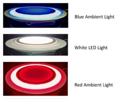 8.5" Round 26w White LED Interior Scene Dome Recessed Light Frosted Lens With Color Changing Red + Blue Ambient Night Light Non-Switch 12V -Oz 10 62669.1584058742