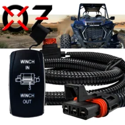 Power Bus Bar Plug Wire Kit With Winch In/Out Rocker Switch Fits Rocker Switch Panel Compatible With Polaris RZR Pro Ranger Crew XP 2018-2023