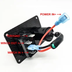 Carbon Fiber Switch Panel Keyed Shut-Off Locking Winch In/Out Rocker Red -Oz 10 98915.1695251699