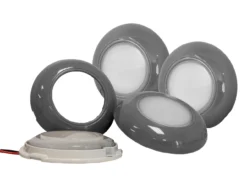 Set Of 4 Gray Surface Mount 3" Round Dome Light White LED 6000K Interior Exterior Waterproof 12v 24v Marine RV Truck Trailer