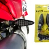 Motorcycle Turn Signal Red LED Light Rear Dual Intensity Smoke Lens 12 Volts Universal Blinker