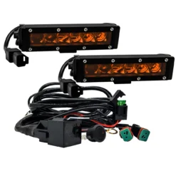 1 Pair 7 Inch Amber OZ-USA® UB Series 30W Ultra Bright High Output Single Row LED Fog Light Kit With Plug And Play Harness -Oz 11 77539.1632352284