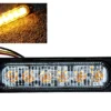 Amber 6-LED 4" Surface Mount Warning Strobe Light Hazard Flasher Emergency Tow Truck Construction Vehicle Semi Trailer Van 12v 24v