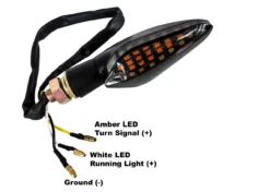 Motorcycle White Amber LED Running Light Turn Signal Dual Intensity Smoke Lens 12 Volts Universal Blinker -Oz 12 22449.1628809283