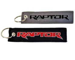 Set Of 2 Embroidered Raptor Logo Black Neoprene Automotive Seat Belt Cover Shoulder Pads And Raptor Logo Key Chain Tag Accessory -Oz 14 08859.1562113417