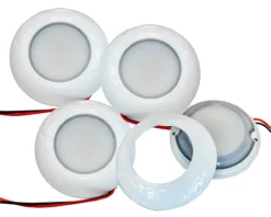 Set Of 4 Surface Mount 3" Round Dome Light White LED 6000K Interior Exterior Waterproof 12v 24v Marine RV Truck Travel Trailer -Oz 14 18275.1532431014