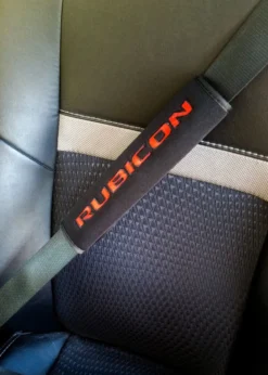 Rubicon Logo Black Neoprene Automotive Jeep Seat Belt Covers Safety Shoulder Pad Travel Bag Straps -Oz 14 87197.1540102536