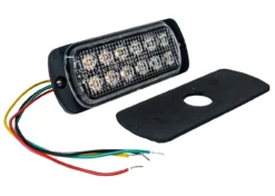 White Amber Dual Row 12-LED Surface Mount Warning Strobe Light Flasher Emergency Vehicle Tow Truck Trailer Van Construction Heavy Equipment 12v 24v -Oz 17 78455.1548197873