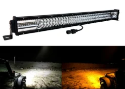 DL-Series 32" Amber White Dual Color Changing LED Light Bar Harness Anti-theft Security Bolt Flashing Emergency Driving Fog Spot Light Offroad SUV Truck Marine Agricultural And Heavy Equipment 12 - 32 Volts