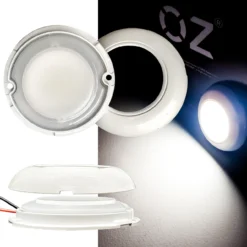 Set Of 2 Surface Mount 3" Round Dome Light White LED 6000K Interior Exterior Waterproof 12v 24v Marine RV Truck Trailer