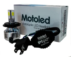Motorcycle ATV Headlight Kit H4 HB2 9003 Hi/Lo 3-Sided Dual Beam LED Bulb 6000K Harley Kawasaki Yamaha 12 Volts