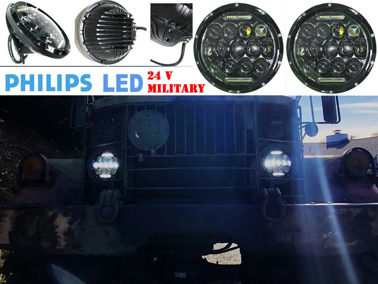 7" Military Headlight LED 24 Volts For Truck Humvee 4 7" Military Headlight LED 24 Volts For Truck Humvee - Image 4