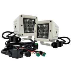 4D Series OZ-USA® 3" Marine Grade White Pod High Intensity LED Dock Lights Flood Beam Pattern Plug And Play Wire Harness Marine Boat RV -Oz 1 38570.1623453948