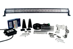 Curved 40" OZ-USA® RGB Series Double Row Dimmable LED Light Bar Cross Style DRL & Variable RGB Bluetooth Functions Combo Beam Anti-Theft Hardware Off Road 4WD ATV SUV Truck -Oz 1 39381.1485825485