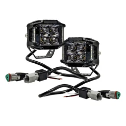 4" Pillar Mount 75W Side Emitting LED Pod Lights 180° Beam Pattern With Pulse Power Busbar Wire Kit Red Rocker Switch For Polaris XPEDITION RZR Turbo Pro Crew Ranger XP 2018-2024 -Oz 1 62237.1701548190