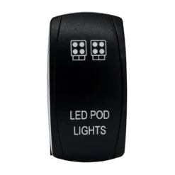 POD Lights OZ-USA® On/Off Rocker Switch 5-Pin SPST Laser-Etch Blue LED Backlit For Truck SUV Off-road RZR Polaris Can-Am UTV Marine Vessels Heavy Equipment Vehicles