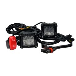 3" Dual Color LED Pod Red & Amber Rear Lights Plug & Play Pulse Power Bus Bar Wire Harness Compatible With Polaris RZR Pro Ranger Crew XP 2018-2023 -Oz 1 84386.1699578197