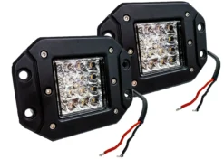 Flush Mount Dual Color High Output White Amber LED POD Light Changing Flasher Strobe Optic Lens Emergency Driving Fog Spot Light For Offroad Truck SUV ATV Jeep Motorcycle Boat Marine 12 - 32 Volts. (1 Pair) -Oz 1 94975.1520401533