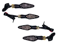 2 Pair Motorcycle Front & Rear Turn Signal Amber LED Light Dual Intensity Smoke Lens 12 Volts Universal Blinker -Oz 22 89786.1505356848