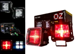 DRL POD 3" Rear 20W High Intensity White LED Light + Red Low Intensity Reverse Back-up Light With Wiring Harness Kit For Off Road Trucks Motorcycles Heavy Equipment Vehicles 12V 24V