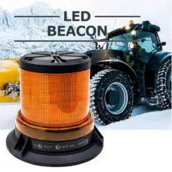 360° Amber LED Strobe 5-Inch Rotating Beacon Flashing Emergency Warning Caution Light Amber Lens