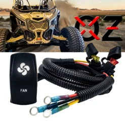 Power Busbar Distribution Block Auxiliary Fan Wire Harness With On/Off Rocker Switch Compatible With 2018-2023 Can-Am Maverick X3 Max RS Turbo RR Sport Trail Defender