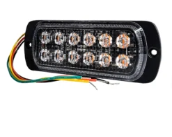 Amber 12- LED Surface Mount 19-Flashing Pattern Warning Strobe Light Flasher Emergency Vehicle Tow Truck Trailer Van Construction Heavy Equipment 12v 24v -Oz 2 44560.1569961143