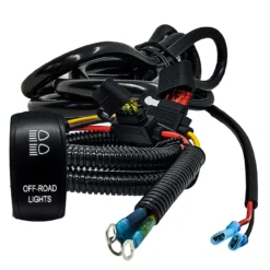Shock Mount Light Wire Harness Plug & Play With On/Off Rocker Switch Fuse Compatible With Can-Am Maverick X3 RS Turbo R -Oz 2 51001.1682703717