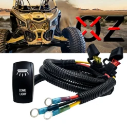 Power Busbar Distribution Block Wire Harness With On/Off DOME Light Rocker Switch Compatible With 2018-2023 Can-Am Maverick X3 Max RS Turbo RR Sport Trail Defender