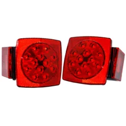 4.5-inch OZ-USA® Trailer LED Light Kit Tail Brake Turn License Plate Stud Mount Side Reflector 12V