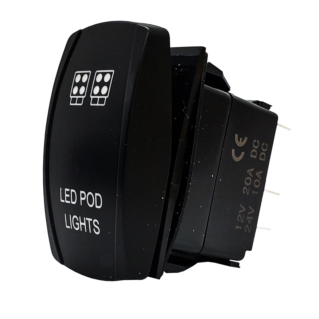 POD Lights OZ-USA® On/Off Rocker Switch 5-Pin SPST Laser-Etch Blue LED Backlit For Truck SUV Off-road RZR Polaris Can-Am UTV Marine Vessels Heavy Equipment Vehicles 4 POD Lights OZ-USA® On/Off Rocker Switch 5-Pin SPST Laser-Etch Blue LED Backlit For Truck SUV Off-road RZR Polaris Can-Am UTV Marine Vessels Heavy Equipment Vehicles - Image 4