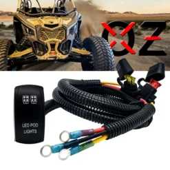 6' Power Busbar Distribution Block Wire Harness With On/Off Rocker Switch For LED Pod Lights Compatible With 2018-2023 Can-Am Maverick X3 Max RS Turbo RR Sport Trail Defender