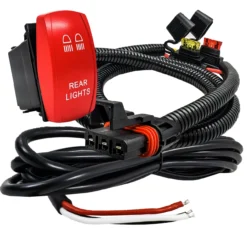 10ft. Pulse Power Bus Bar Plug Red Rocker Switch 3-Wire Harness Kit For Dual Function Rear Lights Compatible With Polaris RZR Pro Ranger Crew XP XPEDITION ADV 2018-2024 -Oz 2 75670.1702426163