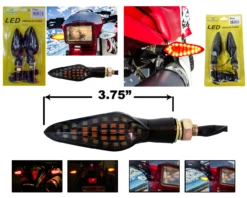 Front & Rear White Red Amber Dual Color LED Running Light Turn Signal Smoke Lens 12 Volts Motorcycle Universal Blinker