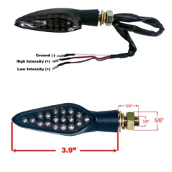 Motorcycle Turn Signal Red LED Light Rear Dual Intensity Smoke Lens 12 Volts Universal Blinker -Oz 2a 34927.1503521611