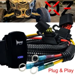 6' Power Busbar Distribution Block Wire Harness With Momentary On/Off Horn Switch Compatible With 2018-2023 Can-Am Maverick X3 Max RS Turbo RR Sport Trail Defender