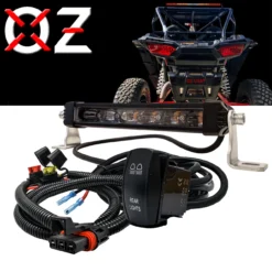 7" Amber LED Rear Chase Light With Power Bus Bar Plug Wire Harness Kit Compatible With Pulse Power Busbar Polaris RZR Pro Ranger Crew XP 2018-2023