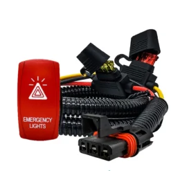 Pulse Power Bus Bar Plug Wire Harness With Emergency Lights On/Off Red Rocker Switch Compatible With 2024 Polaris XPEDITION XP ADV -Oz 32 2 02861.1696713452