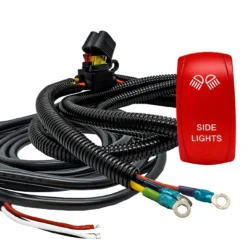 10ft. Pulse Power Bus Bar Plug Red Rocker Switch 3-Wire Harness Kit For Dual Function LED Side Lights Compatible With 2018-2023 Can-Am Maverick X3 Max RS Turbo RR Sport Trail Defender -Oz 35 r1 90743.1702516105