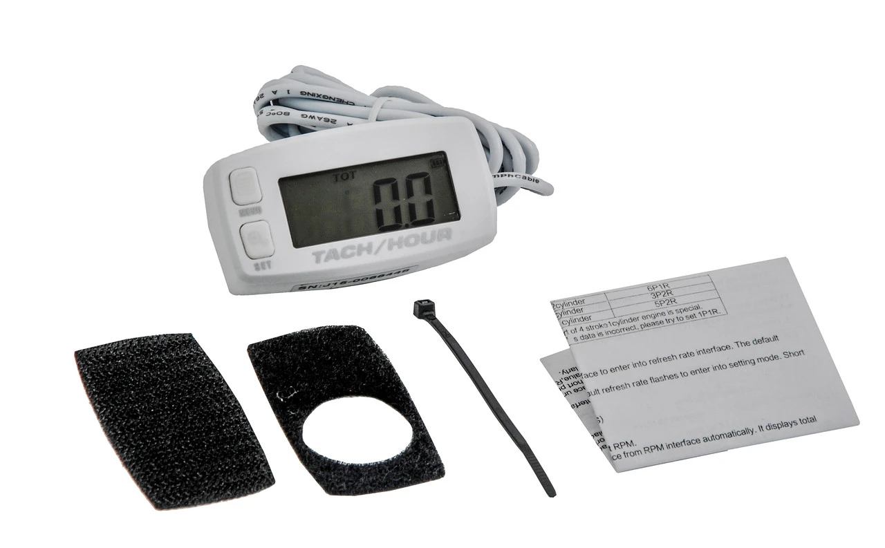 Marine Tach Hour Meter OZ-USA® Tachometer RPM Display Motorcycle Atv Dirtbike Buggy Outboard Cr White 2 Marine Tach Hour Meter OZ-USA® Tachometer RPM Display Motorcycle Atv Dirtbike Buggy Outboard Cr White - Image 2