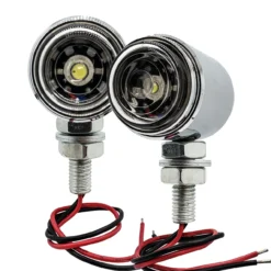 Chrome Cree LED Lights OZ-USA® Motorcycle High Output LED Fog Daytime Running Light 6000k 12 Volts -Oz 3 28434.1626996186
