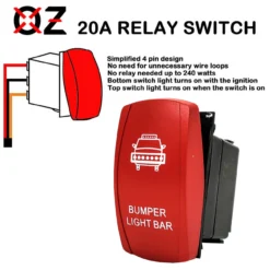 10ft. Power Bus Bar Distribution Block 3-Wire Harness Kit Red Rocker Switch For Dual Function Bumper Lights Compatible With 2018-2023 Can-Am Maverick X3 Max RS Turbo RR Sport Trail Defender -Oz 3 85052.1702517342